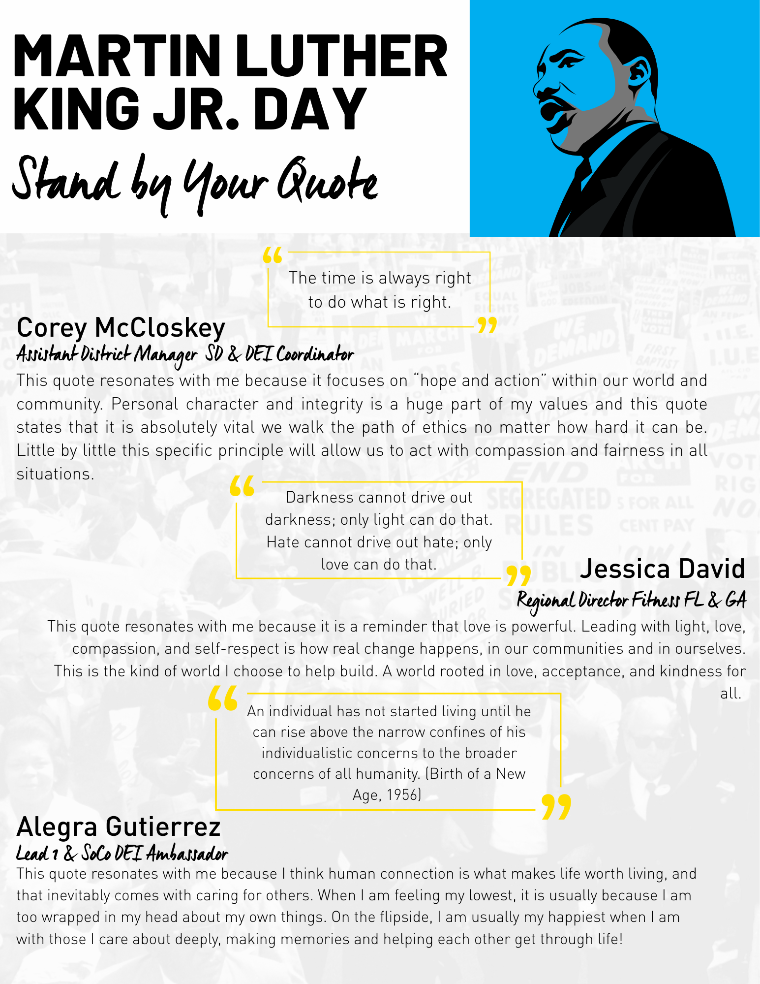 DEI 2026 - Martin Luther King Jr Day Stand by Your Quote